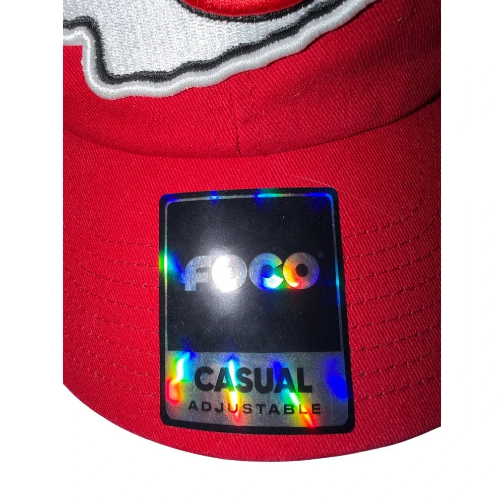 FOCO Kansas City Chiefs Hat Mens OSFA Red New NFL Primary Logo Casual Cap